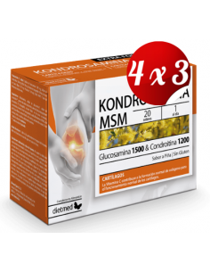 Pack 4x3 uds Kondrosamina Msm Extra Forte  20 X 5,5G Sobres De Dietmed