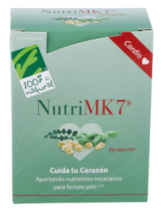 NutriMK7® Cardio. Caja con 60 cápsulas de 90µg de vit. K2, omega 3 y vit. D3