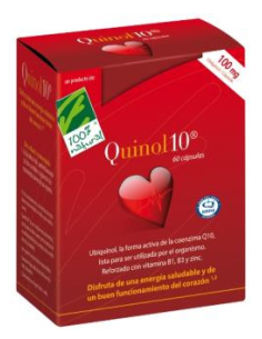 Quinol10®-100mg. 60. Caja con 60 perlas de 100mg de Ubiquinol (en blíster)