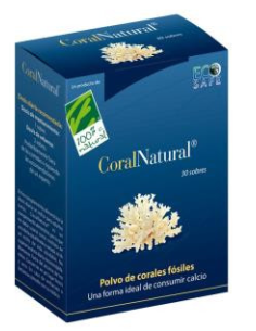 CoralNatural® 30. Caja con 30 sobres de 2.000mg de polvo de coral marino fósil