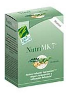 NutriMK7® Huesos. Caja con 60 cápsulas de 45µg de vit. K2, calcio coral marino y vit. D3