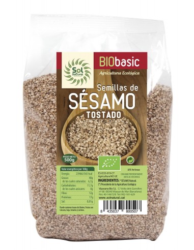 Semillas Sésamo Tostado Bio 500 Gramos  Sol Natural