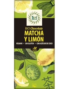 Tableta Chocolate Té Matcha Y Limón Bio 70 Gramos  Sol Natural
