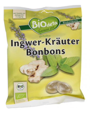 Caramelos  De Jengibre Y Hierbas 75 Gramos Bio Biodeta