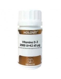 Holovit Vitamina D3 2.000 Ui + K2 60 µg (Colecalciferol + Menaquinona (Mk-7)) 50 Cáp. de Equisalud