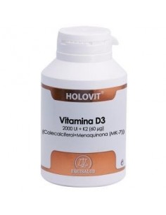 Holovit Vitamina D3 2.000 Ui + K2 60 µg (Colecalciferol + Menaquinona (Mk-7)) 180 Cáp. de Equisalud