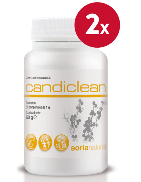 Pack de 2 ud Candiclean Candidas 60 Comprimidos de Soria Nat