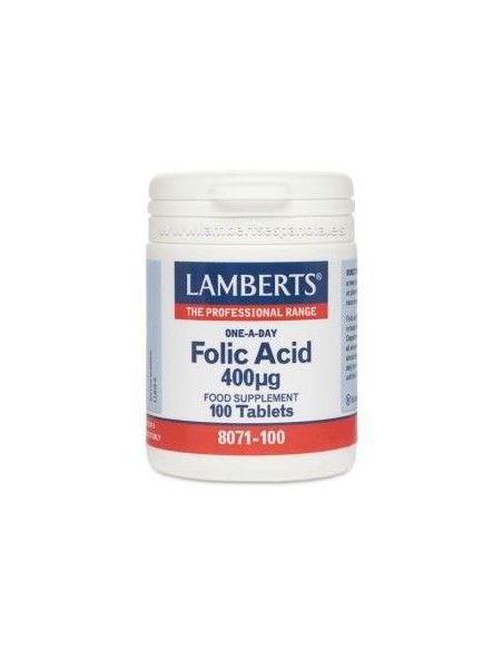 Pack de 2ud Acido Folico 400 Mcg. 100 Cap. de Lamberts