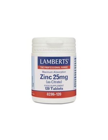 Pack de 2ud Zinc 25Mg. 120Comp de Lamberts