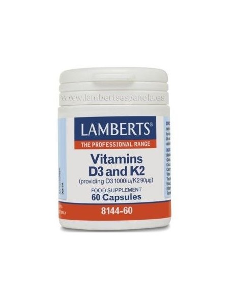 Pack de 2ud Vitamina D3 1000Ui + K2 90µg 60Cap. de Lamberts