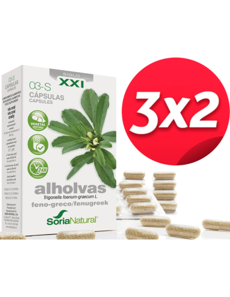 Pack 3X2 Alholvas 30 capsulas de Soria Natural
