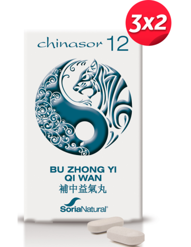 Pack 3X2 Chinasor 12 Bu Zhong Yi Qi Wan 30 Comprimidos de Soria Natural