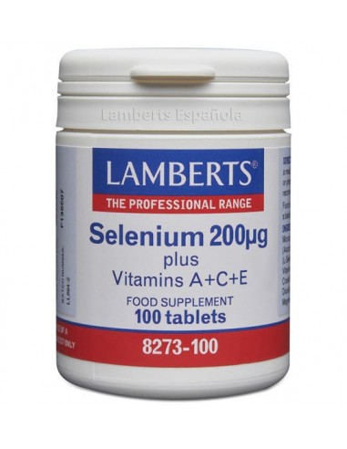 Selenio 200 + Vitaminas A+C+E 100 Tabs De Lamberts