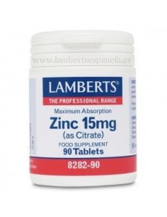 Zinc (Como Citrato) 15 Mg. 90 Comprimidos de Lamberts