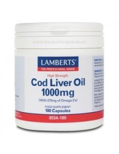 Aceite De Higado De Bacalao 1000 Mg. 180 Cap. de Lamberts