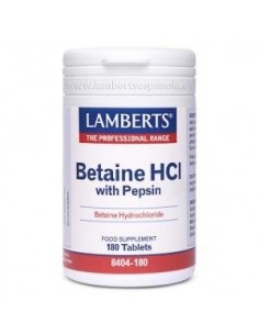 Betaina Hci 324Mg./Pepsina 5Mg. 180  Comprimidos de Lamberts