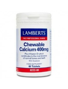Calcio Masticable 400Mg. 60 Comprimidos de Lamberts