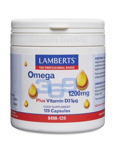 Omega 3,6,9 1200 Mg Más Vitamina D3 5 ?G 120 Caps De Lambert