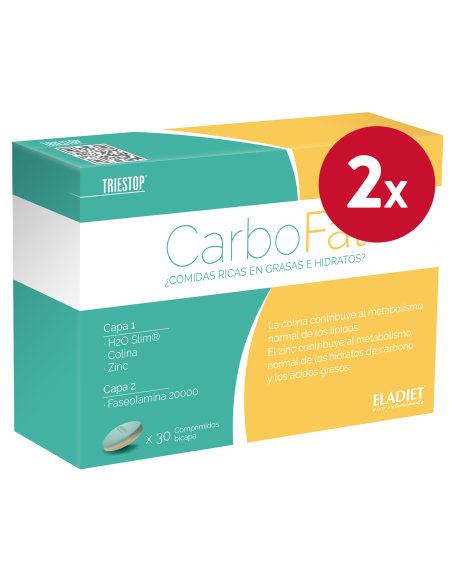 Pack de 2 uds Triestop Carbofat 30Comp. de Eladiet
