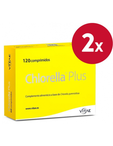 Pack 2 uds Chlorella Plus 1000mg 120 comprimidos de Vitae