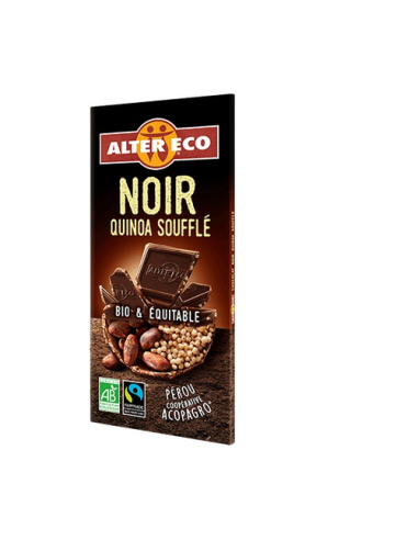 Chocolate Negro Con Quinoa Hinchada Bio, 100 G de Altereco