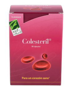 Colesteríl® 90. Caja con 90 cápsulas con 2,95mg de monacolinas (en blíster)