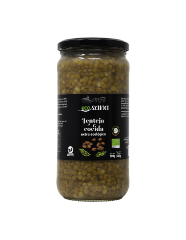 Lenteja Cocida Extra Bio 700-600G Ecosana