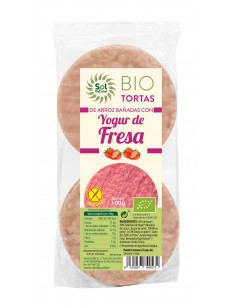 Tortas De Arroz Y Yogur Con Fresas Bio 100 Gramos  Sol Natural