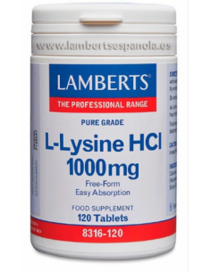 L-Lisina Hcl 1000Mg. 120 Comprimidos de Lamberts