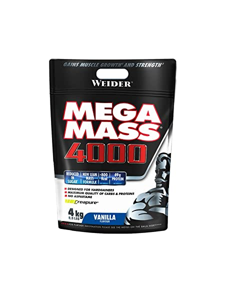Weider Mega Mass 4000 Vainilla Bag (Nueva Formula) 4 kg