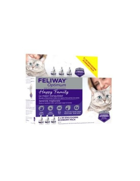 Feliway Optimum 3 Pack Recambio 3Meses Ceva Vet