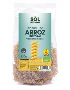 Fusilli De Arroz Integral Sin Gluten Bio 250 Gramos  Sol Natural