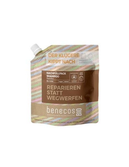 Champu Reparador Avena Recarga 500 Mililitros Bio Vegan Benecos