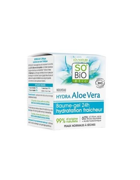 Balsamo Gel Resfrescante Facial Aloe 24H 50 Mililitros Bio So´Bio Etic