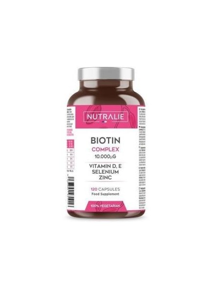 Biotina 10000Mcg + Vitaminas E y D | Nutralie 120 cápsulas