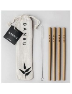 Banbu Set Pajitas De Bambu+Limpiador 4Uds. Banbu