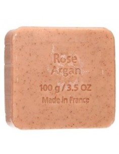 Jabon Exfoliante Argan-Rosa Pastilla 100 Gramos Bio Savon Du Midi