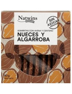 Barritas De  Nueces Y Algarroba 80 Gramos Natwins