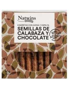 Barritas De Semillas De Calabaza Y Chocolate 80 Gramos Natwins