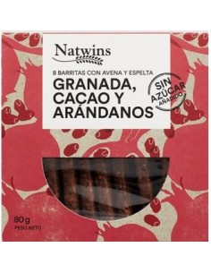 Barritas De Granada Cacao Y Arandanos 80 Gramos Natwins