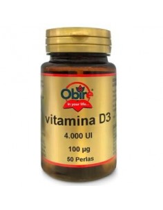 Vitamina D3 100 mcg. (4000 U.I) 50 perlas de Obire