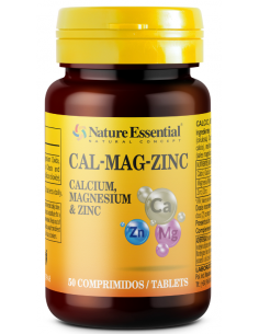 Calcio, magnesio y zinc 520 mg. 50 comprimidos de Nature Essential
