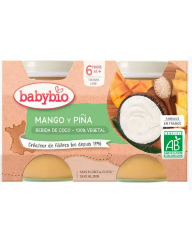 Babybio YOGUR Coco Mango Piña  2x130g de Baby Bio