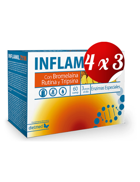 Pack 4x3 uds Inflamil Zym  60 Comprimidos De Dietmed