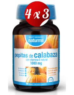Pack 4x3 uds Calabaza (Pepitas) 1000 Mg Perlas 90 Capsulas De Dietmed