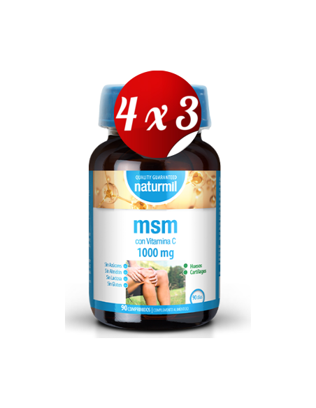 Pack 4x3 uds Msm + Vitamina C 1000 Mg  90 Comprimidos De Dietmed