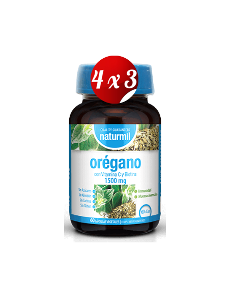 Pack 4x3 uds Oregano Complex 1500 Mg  60 Comprimidos De Dietmed
