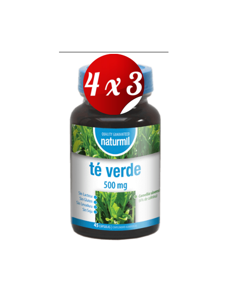 Pack 4x3 uds Té Verde 500 Mg  90 Capsulas De Dietmed