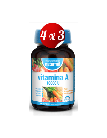 Pack 4x3 uds Vitamina A 10 000Ui  60 Comprimidos De Dietmed