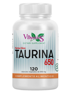 Taurina 650 mg (Forma Libre) 120 Cápsulas Vegetales Vbyotics